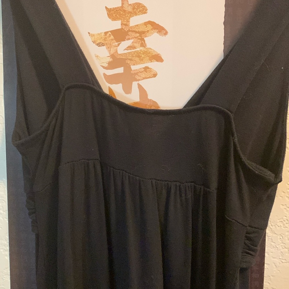 Black Knot-Front -Merona Midi Dress | LBD Minimalist Business Casual - Picture 5 of 7